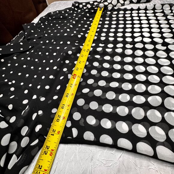Black and white polka dot button down shirt, size large. Retro workwear - Picture 6 of 8